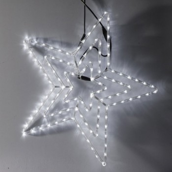 Χριστουγεννιάτικο Φωτιζόμενο Αστέρι Τριπλό Φωτοσωλήνας LED WHITE Με FLASH 70cm